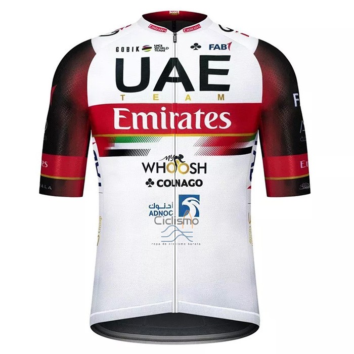 Uae Ropa Ciclismo Culotte Corto 2021 Mangas Cortas Negro Blanco Rojo